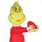 35" Animated Grinch Inflatable with Santa Hat for Max Christmas Yard Decor